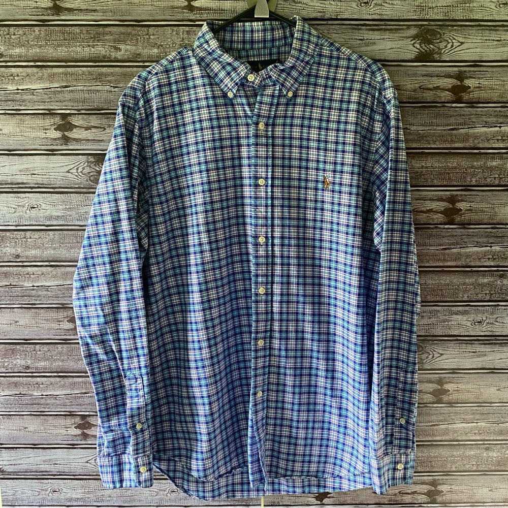 Ralph Lauren Men's Classic‎ Fit Long-Sleeved Button-Down Shirt Size L